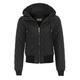 SS7 Clothing Ladies Hooded PU Padded Jacket 8-16 (12) Black