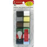 Singer Polyester Hand Sewing Thread Assorted Colors 12 Count