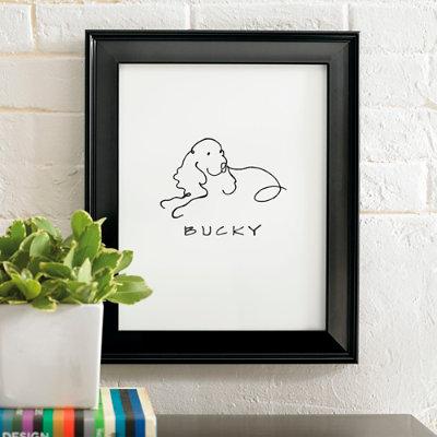 Personalized Dog Line Drawing Artwork - Poodle - Grandin Road