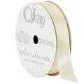 Offray Ribbon Single Face Satin Ribbon Antique White 5/8 x 18 feet Polyester Ribbon 1 Each