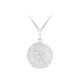 CARISSIMA Gold Women's 9ct White Gold Round Saint Christopher Pendant on Curb Chain Necklace of 46cm/18