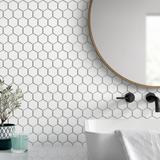 Merola Tile Metro Hex 2" x 2" Porcelain Honeycomb Mosaic Wall & Floor Tile Porcelain in White | 2 H x 2 W x 0.25 D in | Wayfair FXLM2HMW