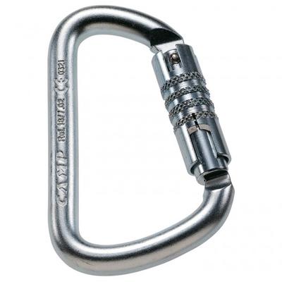 C.A.M.P. - Steel D - Stahlkarabiner grau/schwarz