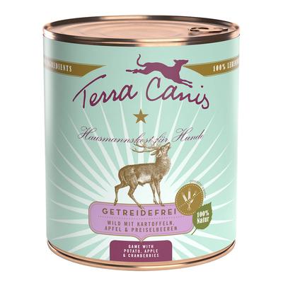 Sparpaket: 12x800g Terra Canis Getreidefrei mit Wild Hundefutter nass