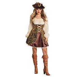 Boland - Kostüm Pirat für Damen, Piratin Set mit Kleid und Hut, Faschingskostüme Frauen, Verkleidung für Karneval, JGA