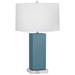 Robert Abbey Harvey 33" Steel Blue Glazed Ceramic Table Lamp