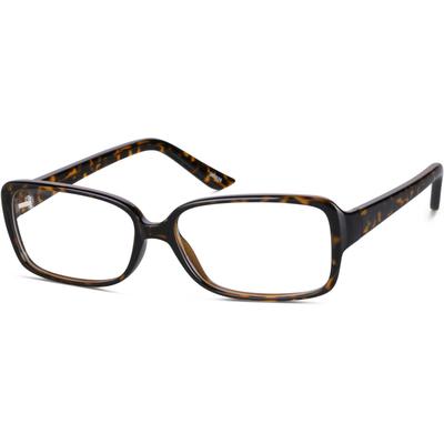 Zenni Women's Rectangle Prescription Glasses Tortoiseshell Plastic Full Rim Frame
