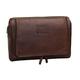 Wombat Large Leather Hanging Toiletry Washbag Premium Leathers Overnight Bags Brown