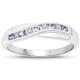 The Diamond Ring Collection: 9ct White Gold 0.25ct Tanzanite & Diamond Channel Set Crossover Eternity Ring/Valentines (Size Q)