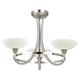 Endon Cagney 3-Light Ceiling Pendant Light Fitting - Chandelier for Living Room, Hallway, Dining - Satin Chrome Finish - Requires 3 x 33W G9 Clear Capsule (Bulbs Not Supplied)