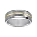 Lovemark Tungsten Carbide and Yellow Ion-Plated Tungsten Carbide Men's Wedding Band, Size: 8.50, White