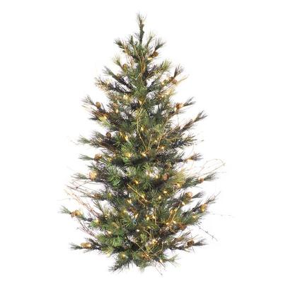Vickerman 06355 - 3' x 28" Artificial Mixed Country Pine Wall with Pine Cones and Grapevines Christmas Tree (A801892)