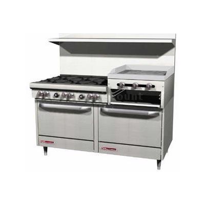 Southbend S Series 60" W Gas Open Burner - Raised Griddle - Broiler Range S60DD2RR - Stainless St