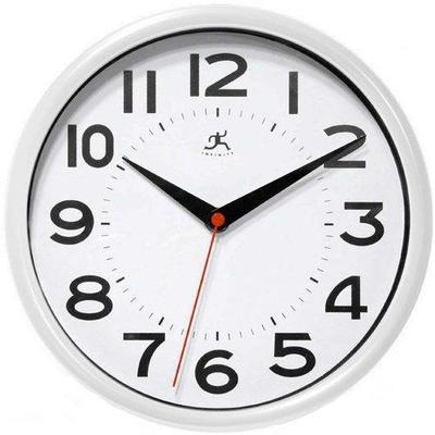 Infinity Instruments Home Essential Metro Resin Case Wall Clock - White Resin, 9 Diameter