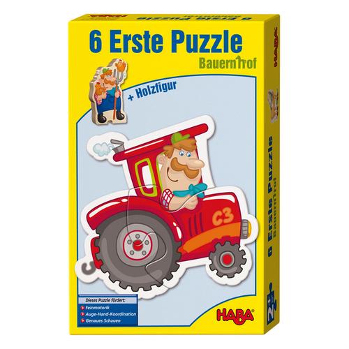 "Haba 3900 6 erste Puzzles ""Bauernhof"" + Holzfigur"