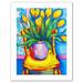 ArtWall 'Yellow Tulips in van Gogh's Chair' by Susi Franco Painting Print on Rolled Canvas in Blue/Green/Yellow | 24 H x 18 W x 0.1 D in | Wayfair