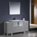 Ebern Designs Jolie 60" Free-Standing Single Sink Bathroom Vanity Set w/ Mirror Wood/Ceramic in Brown/Gray | 33.75 H x 60 W x 18.13 D in | Wayfair