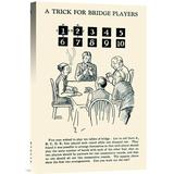 Global Gallery 'A Trick for Bridge Players' by Retromagic Vintage Advertisement on Wrapped Canvas in Black/White | 22 H x 14.74 W x 1.5 D in | Wayfair