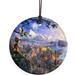 Trend Setters Thomas Kinkade (Pinocchio Wishes Upon A Star) Hanging Shaped Decoration Glass in Blue/Brown | 3.5 H x 3.5 W in | Wayfair SPCIR371