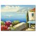 Trademark Fine Art "Mediterranean Cottage" by Rio Framed Painting Print on Wrapped Canvas Metal in Blue | 26 H x 32 W x 2 D in | Wayfair