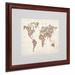 Trademark Fine Art "Stars World Map 2" by Michael Thompsett Framed Graphic Art Canvas, Wood in Blue/Red | 16 H x 20 W x 0.5 D in | Wayfair