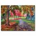 Trademark Fine Art 'September Park' by David Lloyd Glover Framed Painting Print on Wrapped Canvas in White/Black | 35 H x 47 W x 2 D in | Wayfair