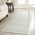 Blue 27 x 0.35 in Area Rug - Highland Dunes Grice Striped Handmade Flatweave Wool Area Rug Wool | 27 W x 0.35 D in | Wayfair KLM419A-27