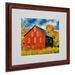 Trademark Fine Art "Red Barn In Autumn" by Lois Bryan Matted Framed Print Painting Canvas in Brown/Red | 16 H x 20 W x 0.5 D in | Wayfair