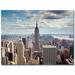 Trademark Fine Art 'Empire View' by Nina Papiorek Framed Photographic Print on Wrapped Canvas in Blue/Brown | 18 H x 24 W x 2 D in | Wayfair