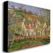 Trademark Fine Art "Red Roofs, 1877" by Camille Pissarro Painting Print on Wrapped Canvas in White/Black | 35 H x 47 W x 2 D in | Wayfair