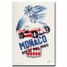 Trademark Fine Art 'Monaco 1950' Vintage Advertisement on Canvas in Black/Blue/Red | 24 H x 18 W x 2 D in | Wayfair V8068-C1824GG
