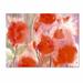 Trademark Fine Art 'Crimson Field' by Sheila Golden Framed Painting Print on Wrapped Canvas in Pink/Red | 14 H x 19 W x 2 D in | Wayfair