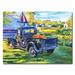 Trademark Fine Art 'The Pumpkin Pickup' by David Lloyd Glover Framed Painting Print on Wrapped Canvas in Blue/Green/Yellow | Wayfair