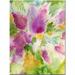 Trademark Fine Art 'Lilacs Blossoming' by Sheila Golden Framed Painting Print on Wrapped Canvas in Green/Indigo | 24 H x 18 W x 2 D in | Wayfair