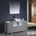Ebern Designs Jolie 60" Free-Standing Single Sink Modern Bathroom Vanity Set w/ Mirror Wood/Ceramic in White | Wayfair