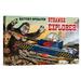 Global Gallery 'Strange Explorer' by Retrotrans Vintage Advertisement on Wrapped Canvas Canvas | 14.74 H x 22 W x 1.5 D in | Wayfair GCS-375912-22