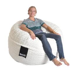 Slacker Sack Large Bean Bag Chair & Lounger Plastic | 34 H x 48 W x 60 D in | Wayfair W5WHITEFR