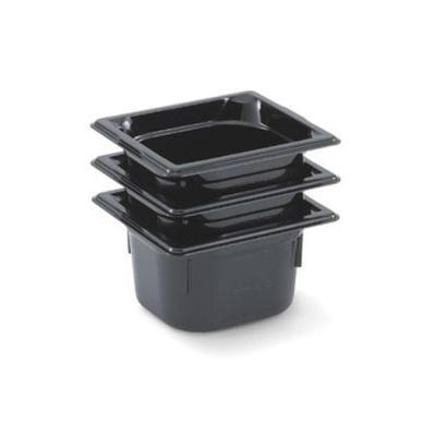 Vollrath Super Pan III, Sixth Size Pan, 6 in Deep, High Temp Black Plastic, NSF