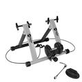 Velo Pro Turbo Trainer - Variable Resistance Magnetic Indoor Bike Trainer for Road & Mountain Bicycles - Stationary Exercise Bike Training Stand - Folding Steel Frame - 26" - 28", 700C Wheels - Grey