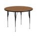 Flash Furniture Goddard 42" Round Thermal Laminate Activity Table - Adjustable Legs Laminate/Metal | 30.25 H in | Wayfair XU-A42-RND-OAK-T-A-GG