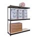 Hallowell Rivetwell Double Boltless 3 Shelf Shelving Unit Add-on Wire/Metal in Black | 84 H x 48 W x 18 D in | Wayfair DRHC481884-3A-P-ME