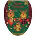 Toilet Tattoos Holiday Reindeer Family Toilet Seat Decal in Brown/Green/Red | 12 W x 15 D in | Wayfair TT-X605-O