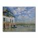 Trademark Fine Art "The Boat in the Flood" by Alfred Sisley Painting Print on Canvas in Blue/White | 18 H x 24 W x 2 D in | Wayfair BL0538-C1824GG