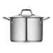 Tramontina Gourmet Prima Stock Pot w/ Lid Stainless Steel in Gray | 9.5 H x 13.5 W in | Wayfair 80101/011DS