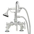 Strom Living Triple Handle Deck Mounted Clawfoot Tub Faucet w/ Diverter & Handshower in Gray | 11.75 H in | Wayfair P0684C