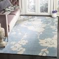 Blue/White 30 x 0.63 in Area Rug - Safavieh Modern Art Floral Handmade Tufted Blue/Ivory Area Rug Polyester | 30 W x 0.63 D in | Wayfair MDA621A-24
