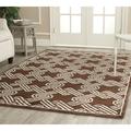 Brown/White 48 x 0.25 in Area Rug - Safavieh Mosaic Geometric Hand Knotted Brown/Tan Area Rug Viscose/Wool | 48 W x 0.25 D in | Wayfair MOS156A-4