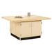 Shain Four Station Wooden Workstation in Brown | 31.25 H x 64 W x 54 D in | Wayfair WW31-0V