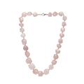 TreasureBay Chunky Statement Natural Gemstone Beaded Necklace for Women, Women's Handmade Necklace (Rose Quartz)