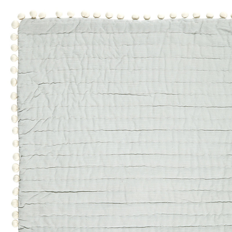 Audree Pom Pom Quilt - Spa, King - Ballard Designs